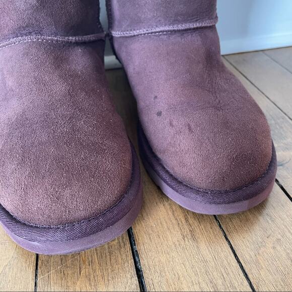 Ugg Classic Short Boots Wine Burgundy Purple Boots 6 - Picture 11 of 11